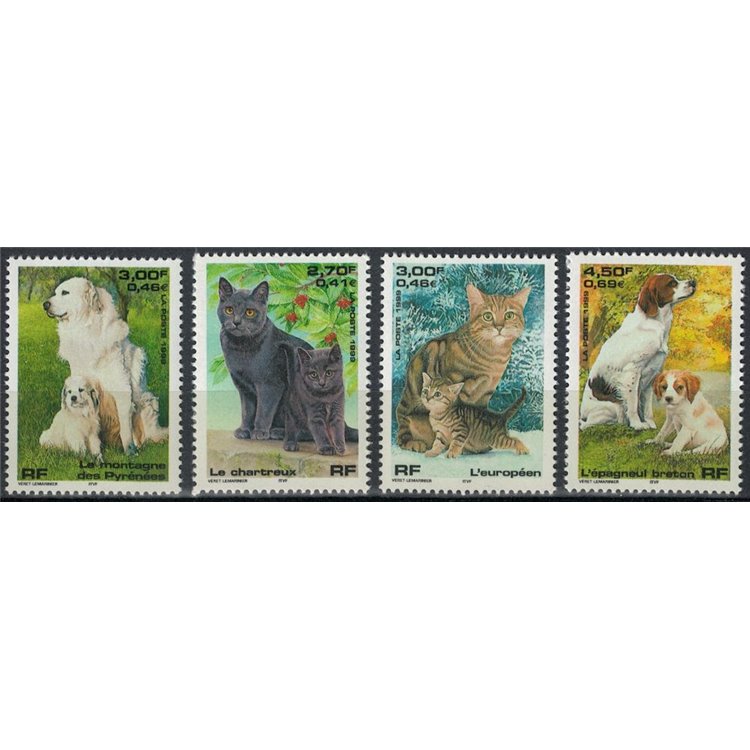 FRANCIA 1999 Gatti e cani 4v MNH**