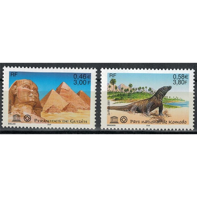 FRANCE 2001 Official Stamps (UNESCO) 2v MNH**