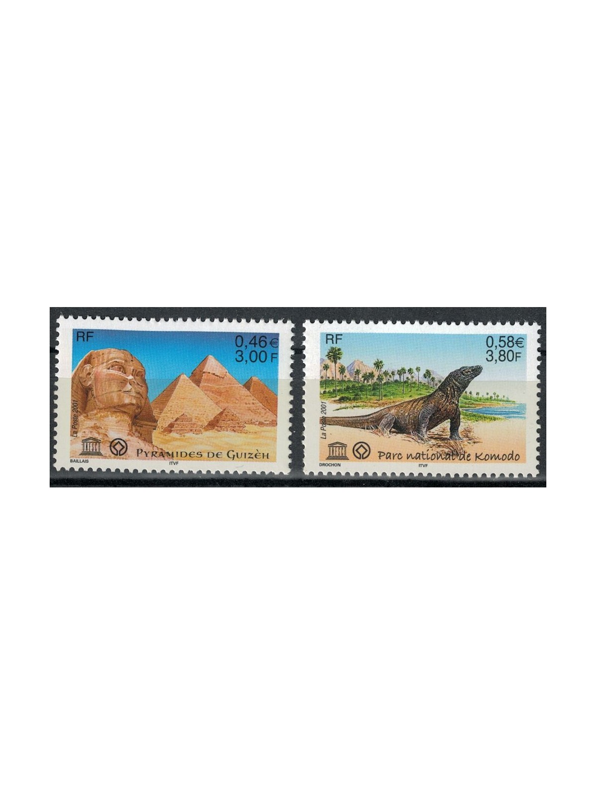 FRANCE 2001 Official Stamps (UNESCO) 2v MNH**