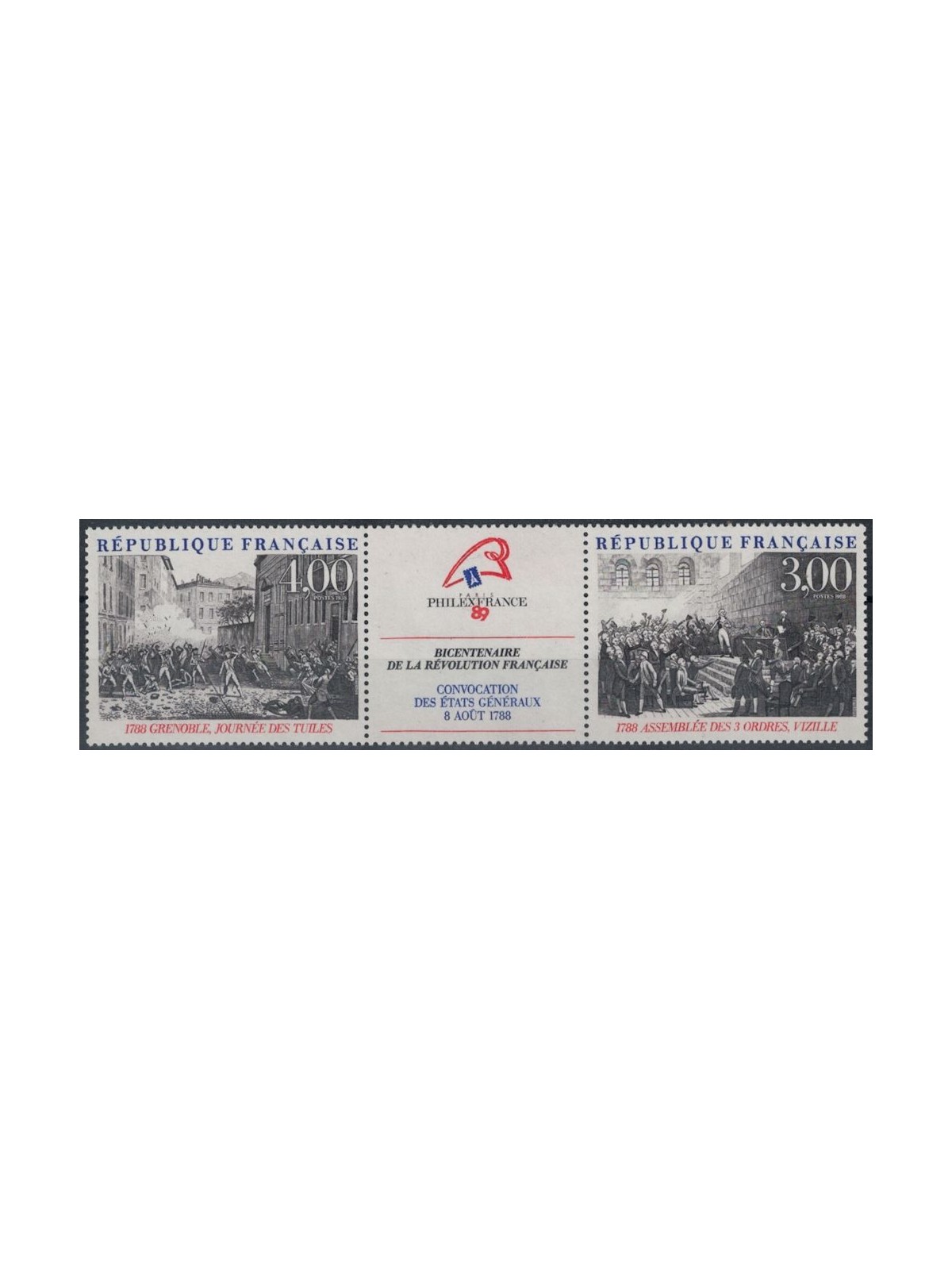 FRANCE 1988 French Revolution 2v MNH**