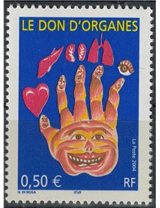 FRANCE 2004 Organ donation MNH**