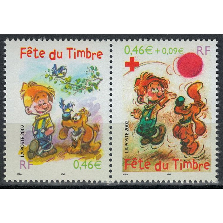 FRANCE 2002 Stamp Day (Boule & Bill) 2v MNH**