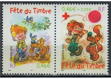 FRANCE 2002 Stamp Day (Boule & Bill) 2v MNH**