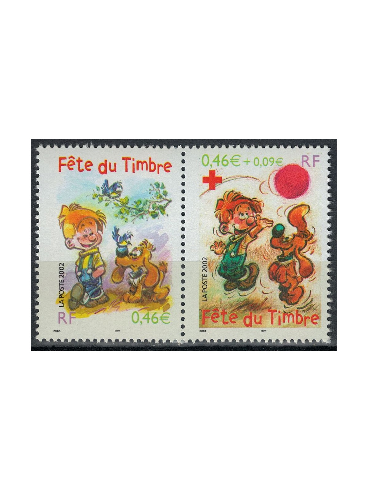 FRANCE 2002 Stamp Day (Boule & Bill) 2v MNH**