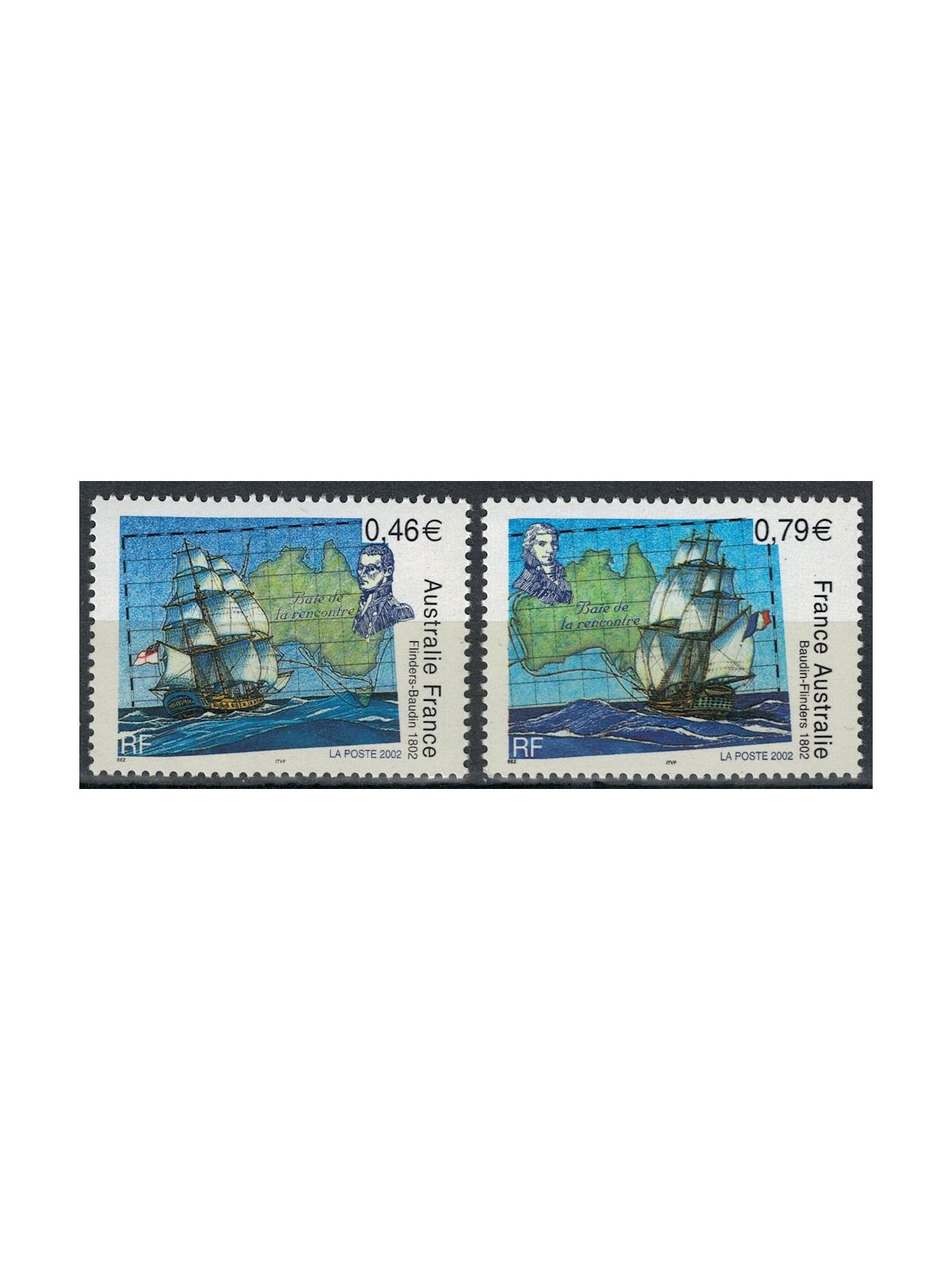 FRANCIA 2002 Nicolas Baudin e Matthew Flinders 2v MNH**