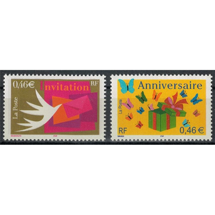 FRANCE 2002 Greeting stamps 2v MNH**