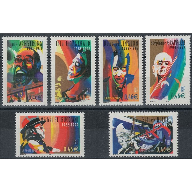 FRANCIA 2002 Cantanti Jazz 6v MNH**