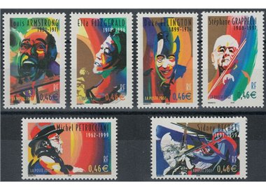FRANCE 2002 Jazz Singers 6v MNH**