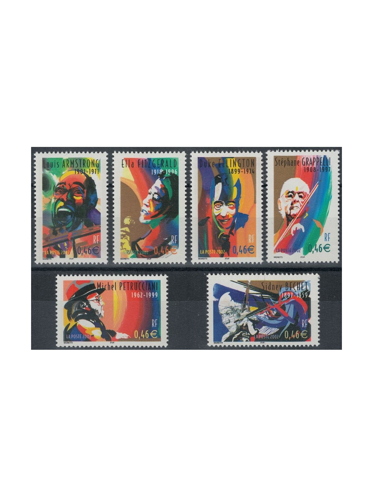 FRANCE 2002 Jazz Singers 6v MNH**