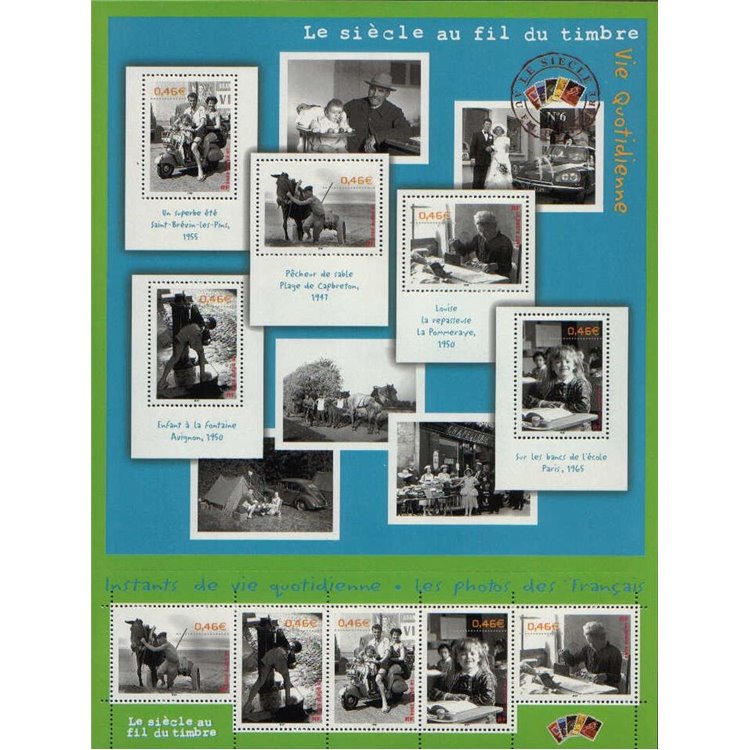 FRANCIA 2002 Il XX secolo (Momenti di vita quotidiana) BF MNH**