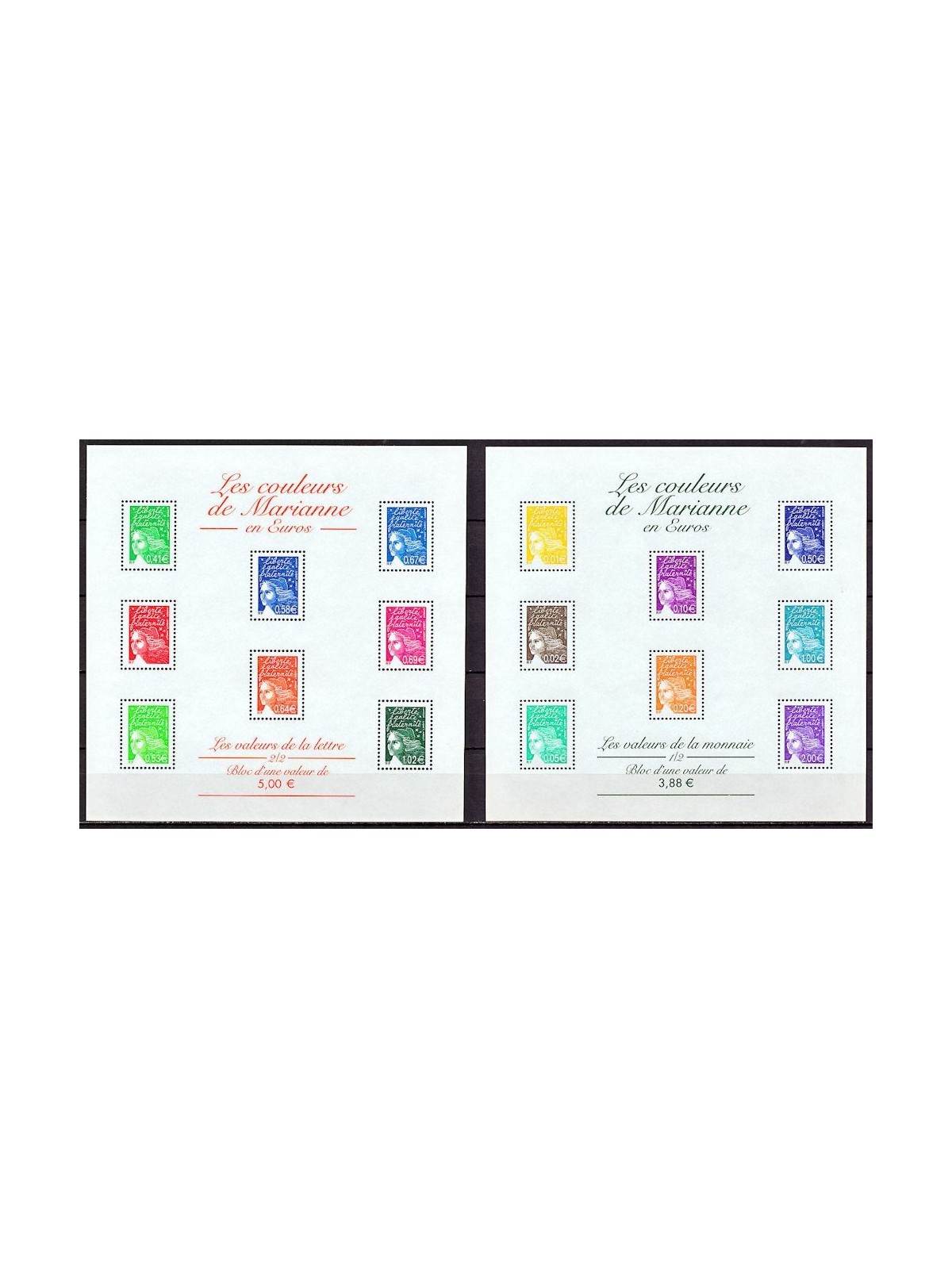 FRANCIA 2002 Marianna del 14 luglio 2 BF MNH**