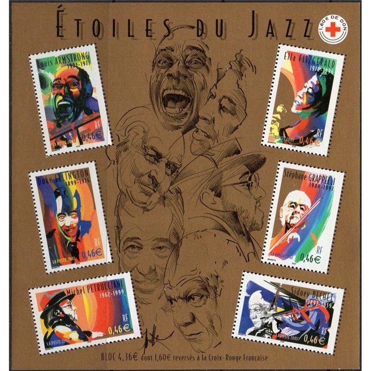 FRANCIA 2002 Cantanti Jazz BF MNH**