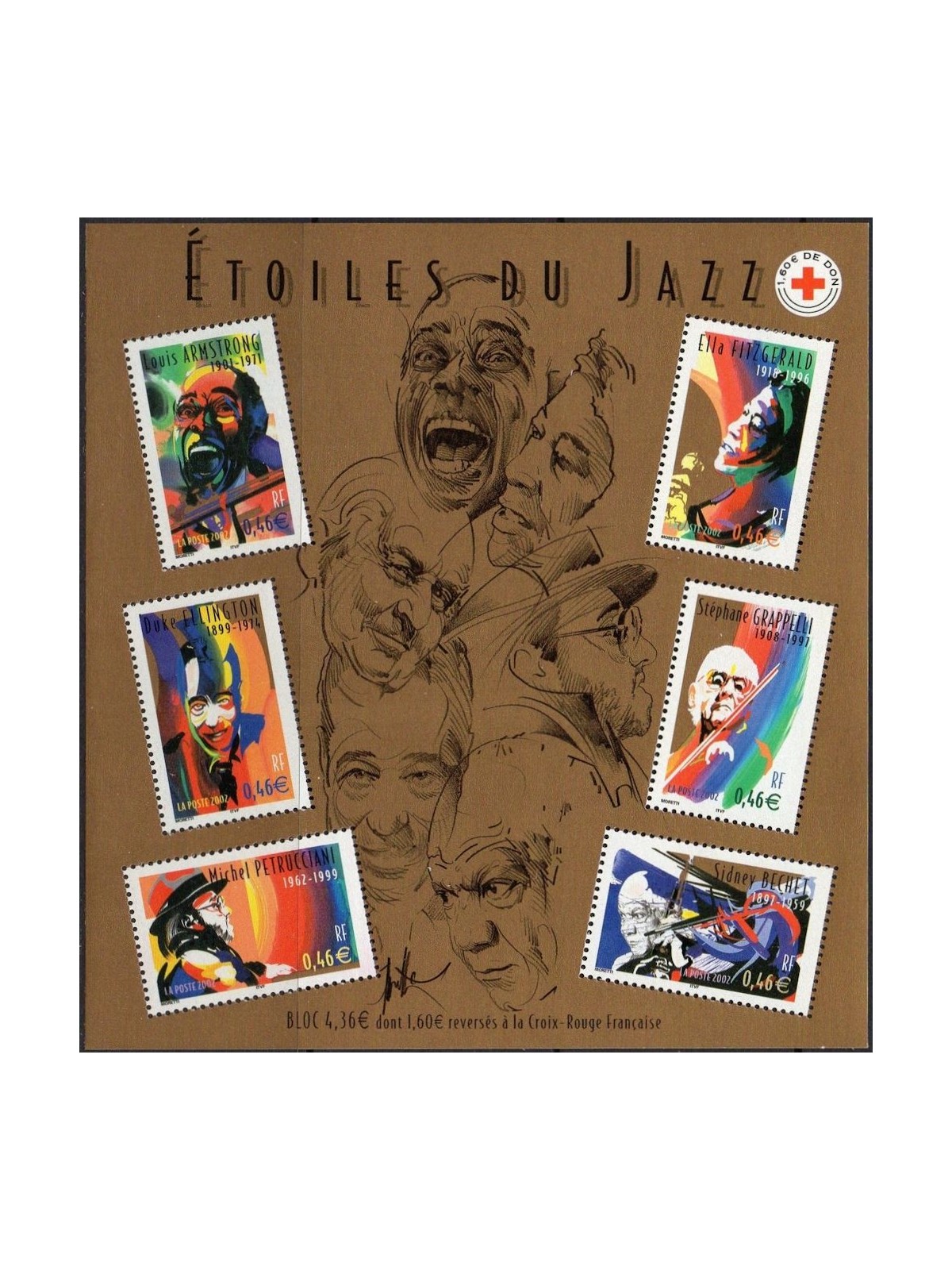 FRANCE 2002 Jazz Singers s/s MNH**