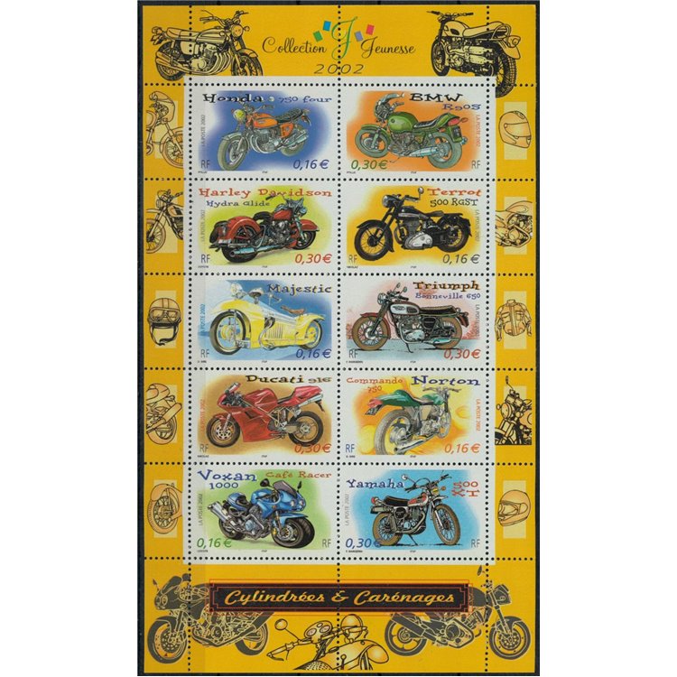 FRANCE 2002 Youth Collection, Motorcycles s/s MNH**