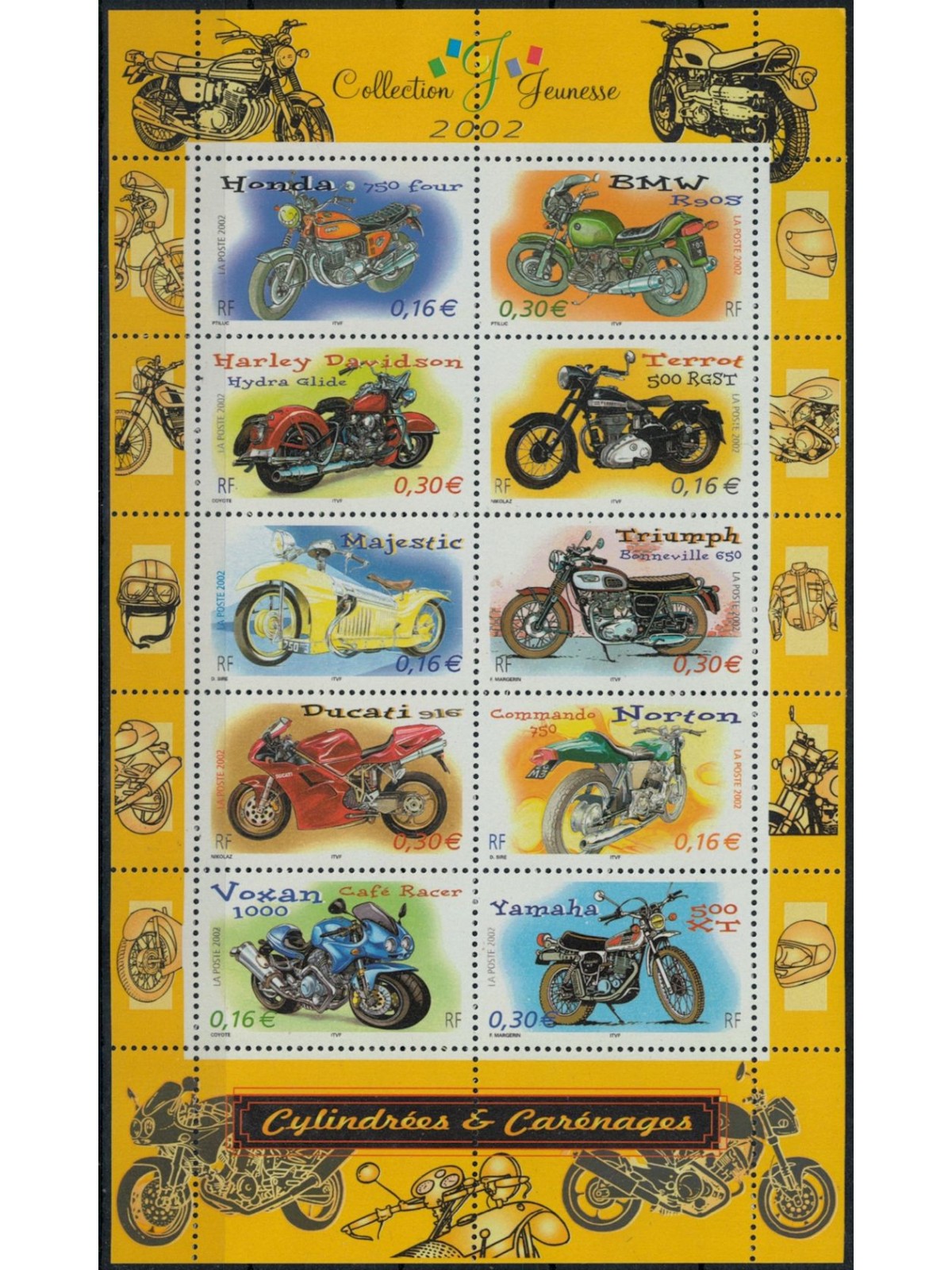 FRANCIA 2002 Collezione giovane, Motociclette BF MNH**