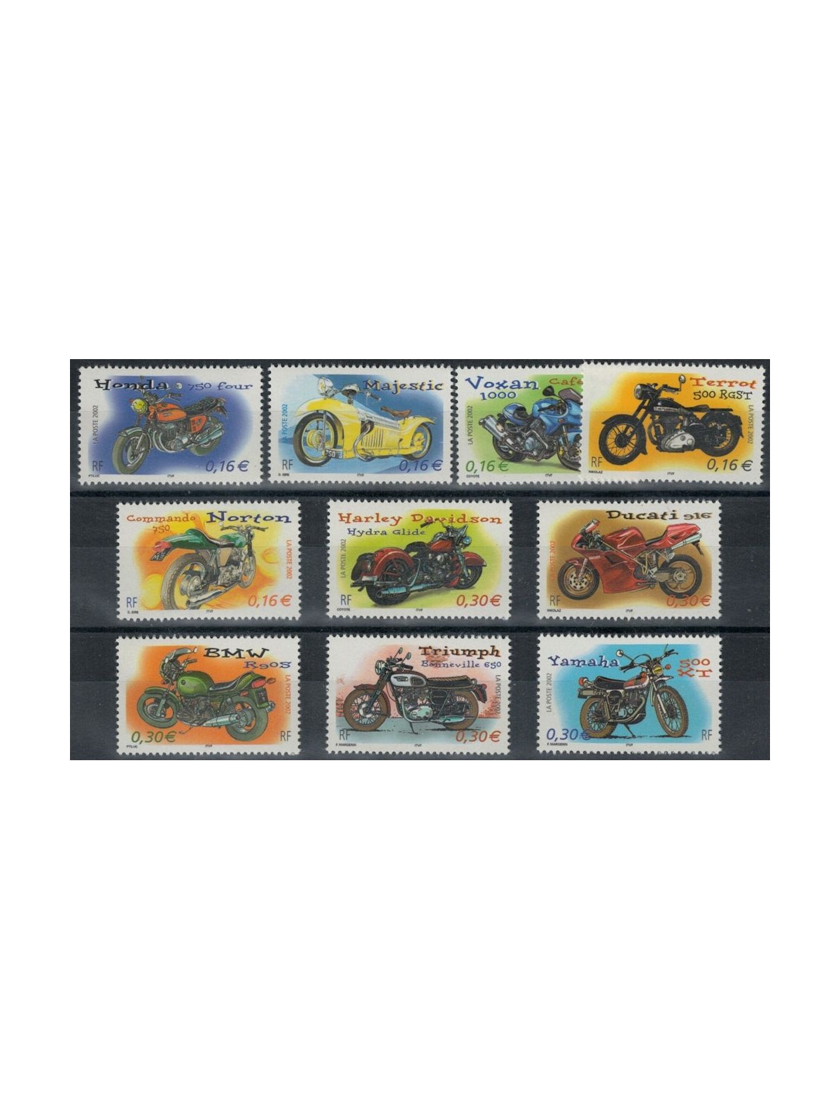 FRANCE 2002 Young People's Collection, Motorcycles 10v MNH**