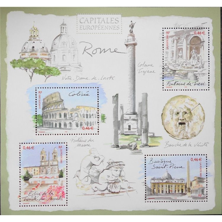 FRANCIA 2002 Capitali europee (Roma) BF MNH**