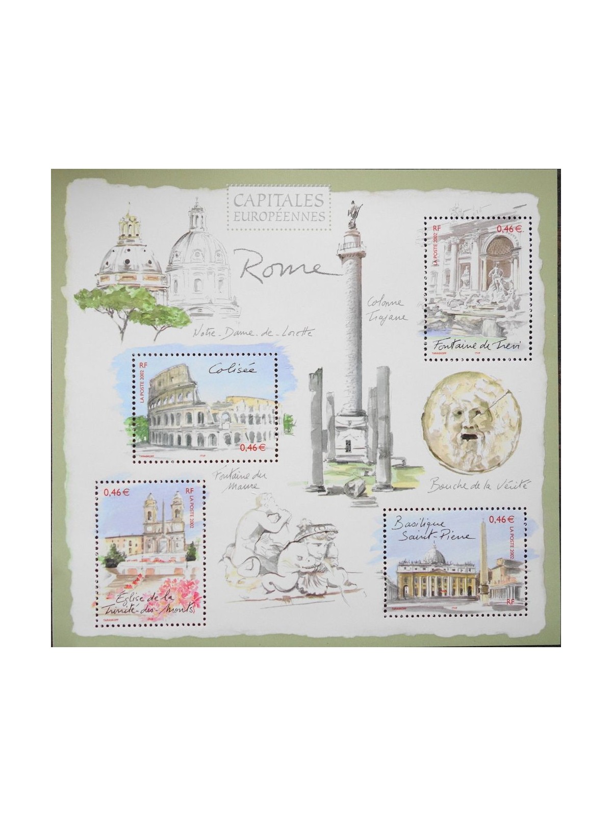 FRANCIA 2002 Capitali europee (Roma) BF MNH**
