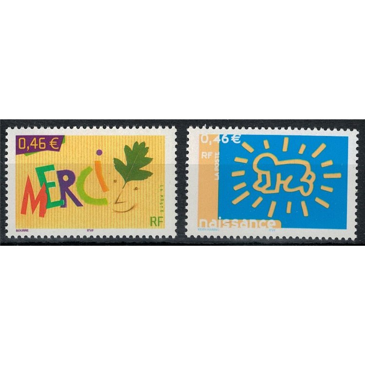 FRANCIA 2003 Francobolli augurali 2v MNH**