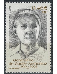 FRANCIA 2003 Geneviève de Gaulle Anthonioz MNH**