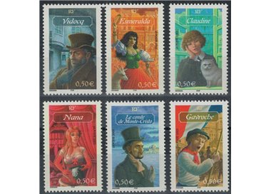 FRANCE 2003 Characters from novels 6v MNH**