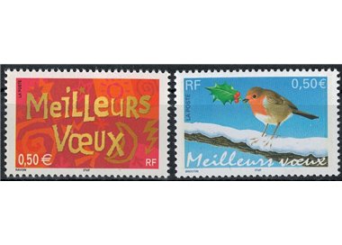 FRANCE 2003 New Year's Greetings 2v MNH**