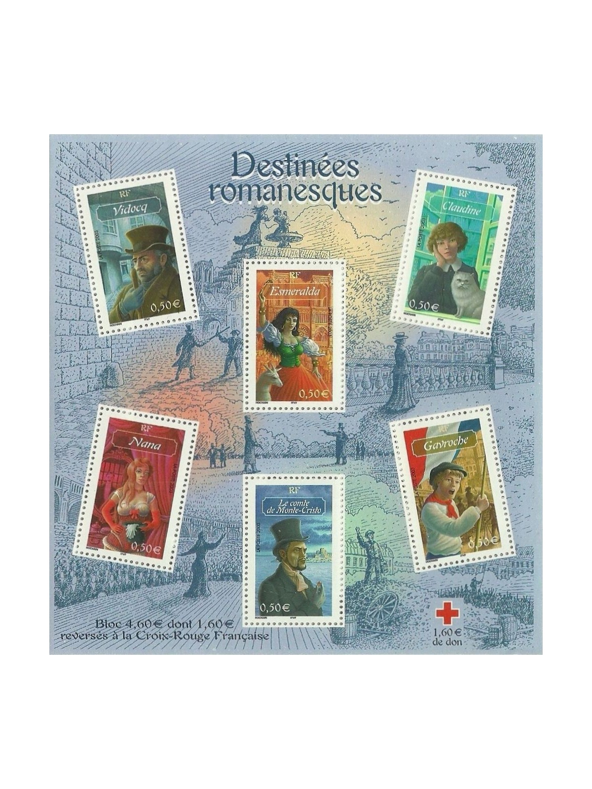 FRANCE 2003 Characters from novels s/s MNH**