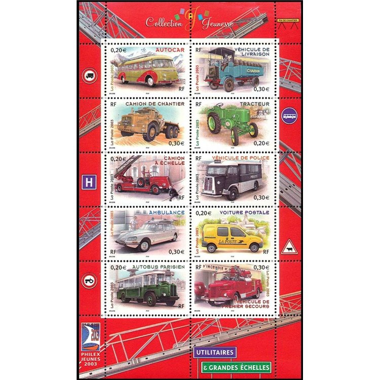 FRANCIA 2003 Collezione giovane (Veicoli da lavoro) BF MNH**