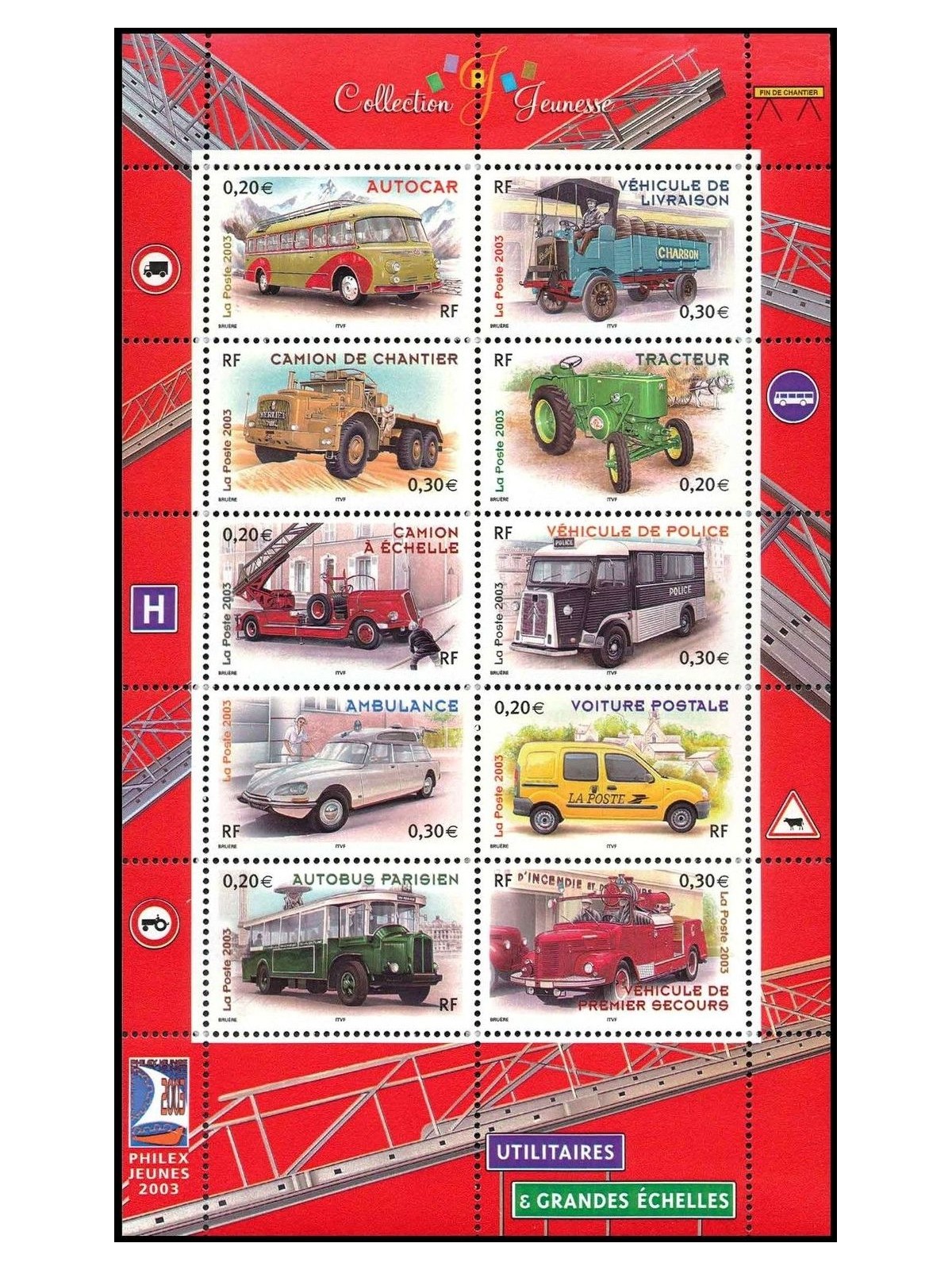 FRANCIA 2003 Collezione giovane (Veicoli da lavoro) BF MNH**