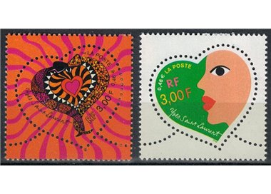 FRANCE 2000 Greeting stamps (Yves Saint Laurent) 2v MNH**