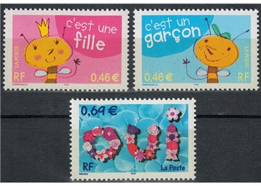 FRANCIA 2002 Francobolli augurali 3v MNH**