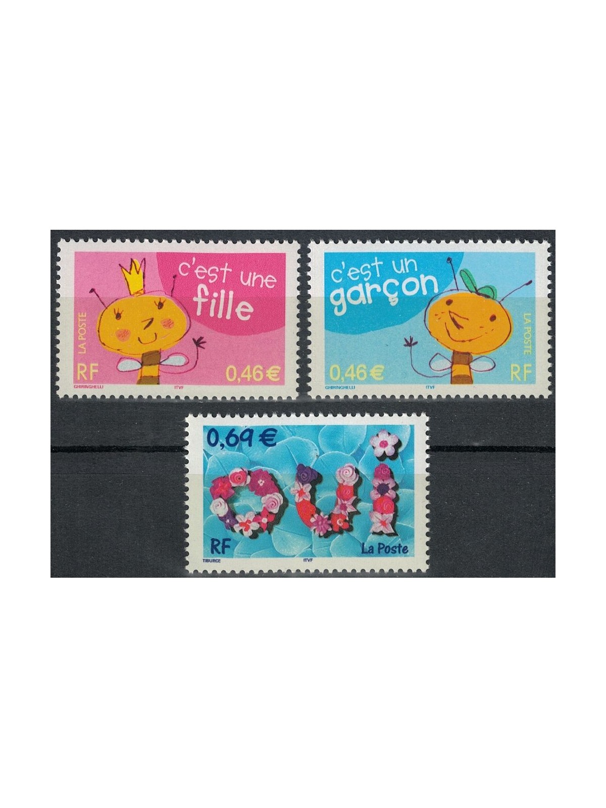 FRANCE 2002 Greeting stamps 3v MNH**