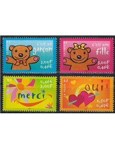 FRANCE 2001 Greeting stamps 4v MNH**