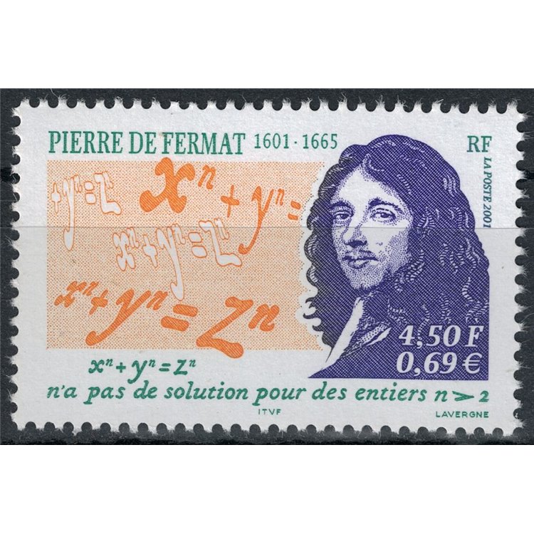 FRANCE 2001 Pierre de Fermat MNH**