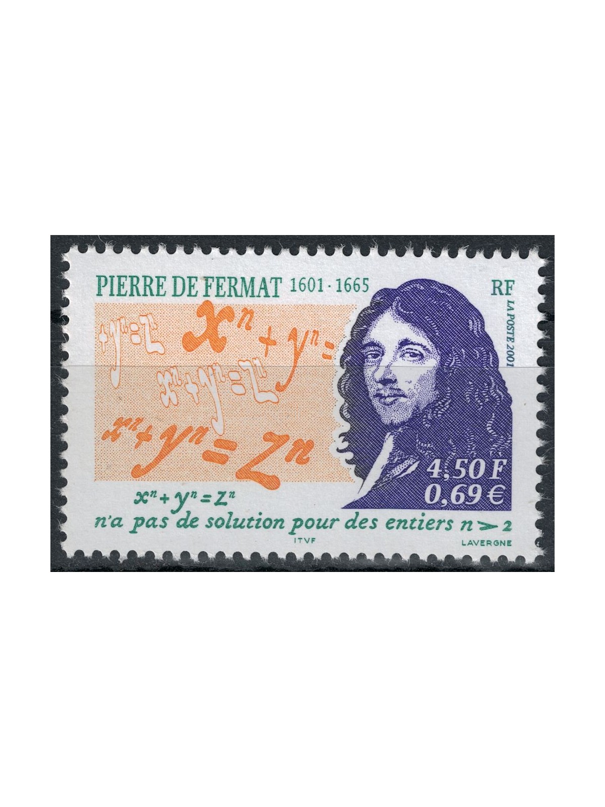 FRANCIA 2001 Pierre de Fermat MNH**
