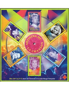 FRANCE 2001 Famous Singers s/s MNH**