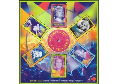 FRANCIA 2001 Cantanti celebri BF MNH**