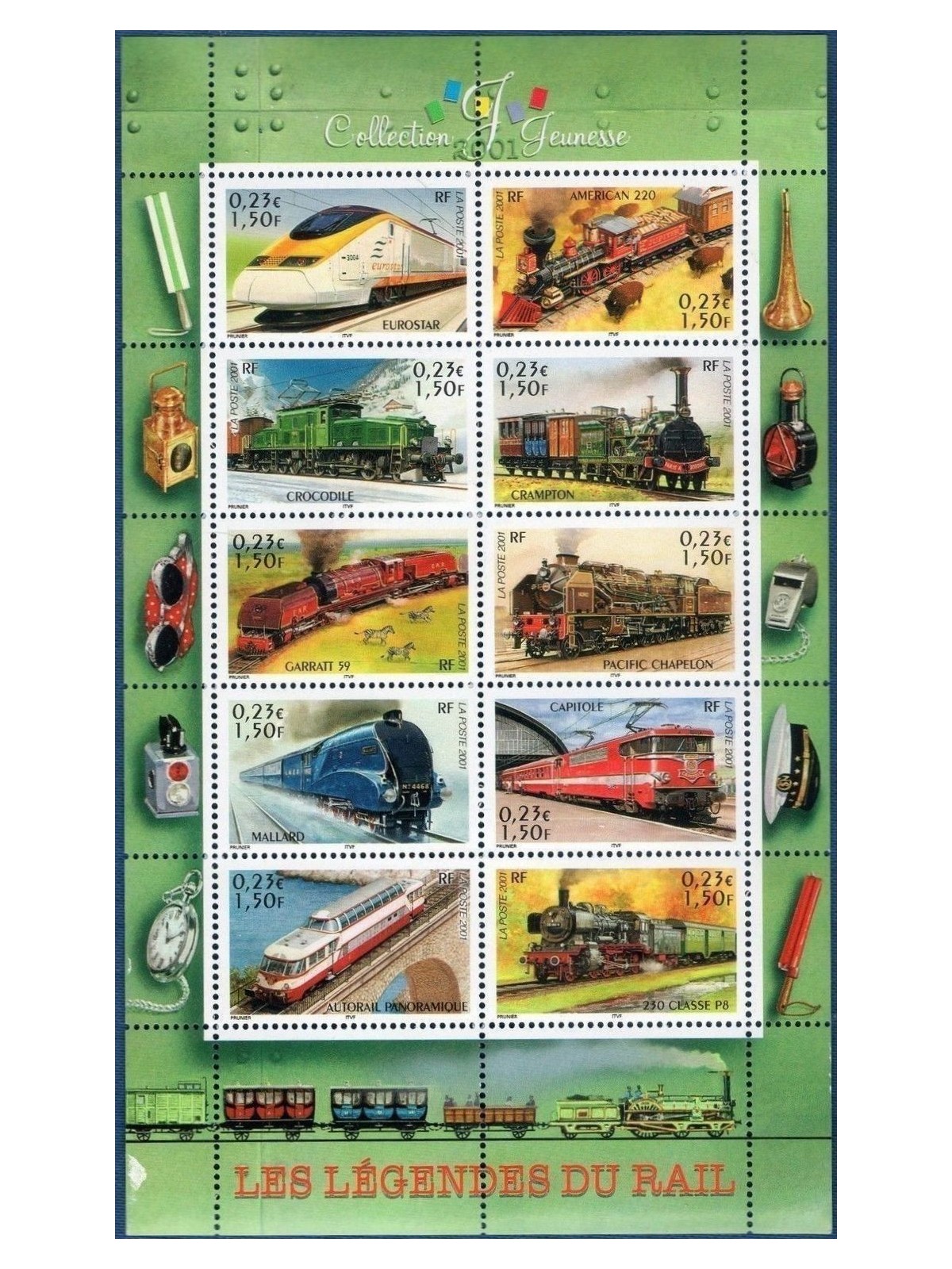 FRANCE 2001 Youth Collection (Locomotives) s/s MNH**