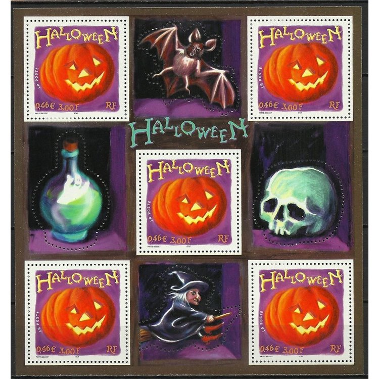 FRANCE 2001 Halloween s/s MNH**