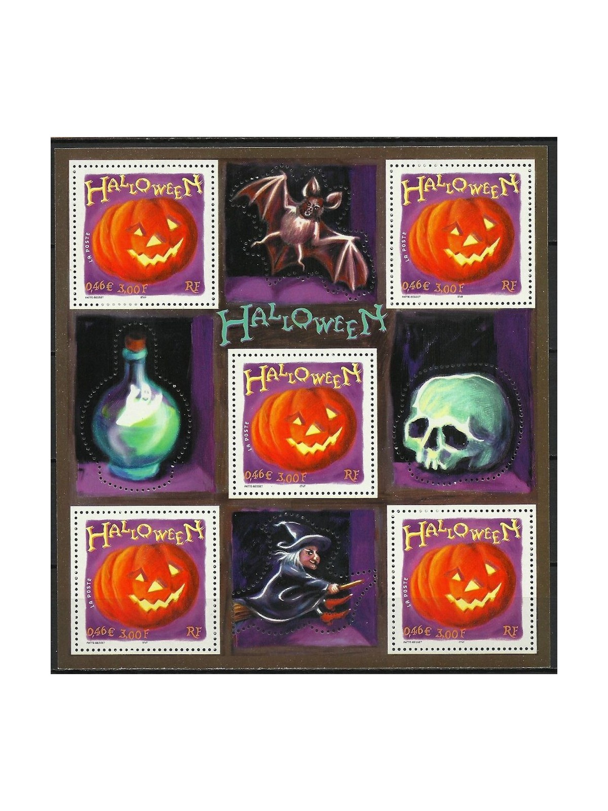 FRANCE 2001 Halloween s/s MNH**