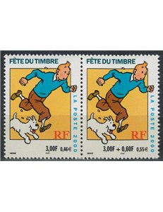 FRANCIA 2000 Giornata del francobollo 2v da LB MNH**