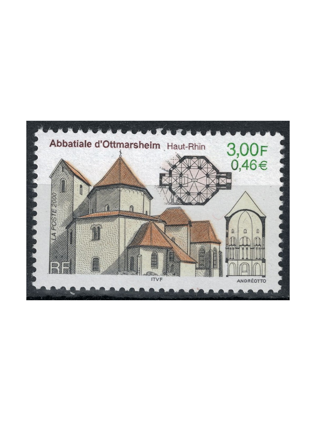 FRANCE 2000 Ottmarsheim Abbey MNH**