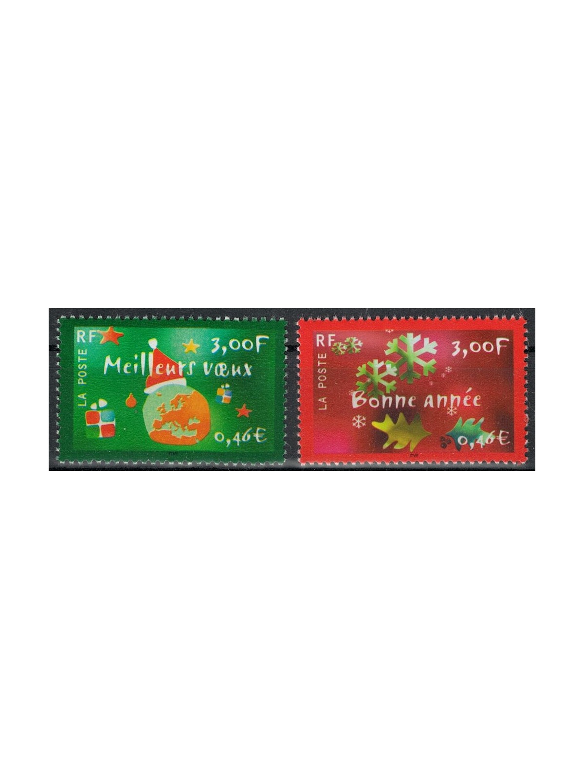 FRANCIA 2000 Natale e nuovo anno 2v MNH**