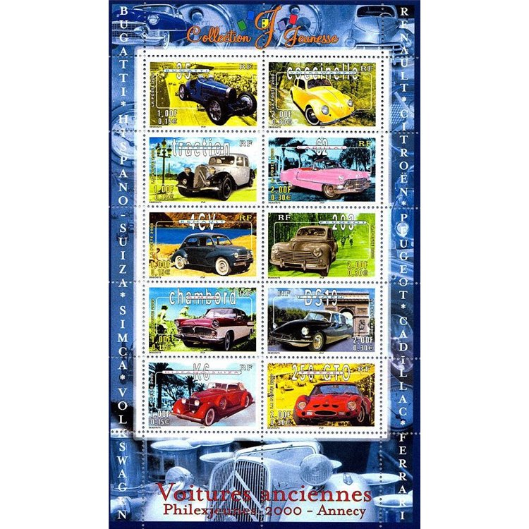 FRANCE 2000 Young Collection (Vintage Cars) s/s MNH**
