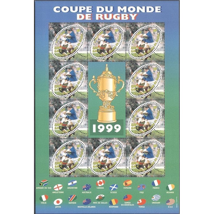 FRANCIA 1999 Coppa del Mondo di Rugby BF MNH**