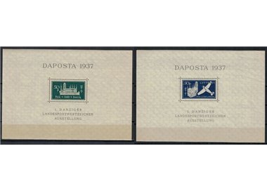 DANZICA 1937 Esposizione filatelica 2 BF MNH**