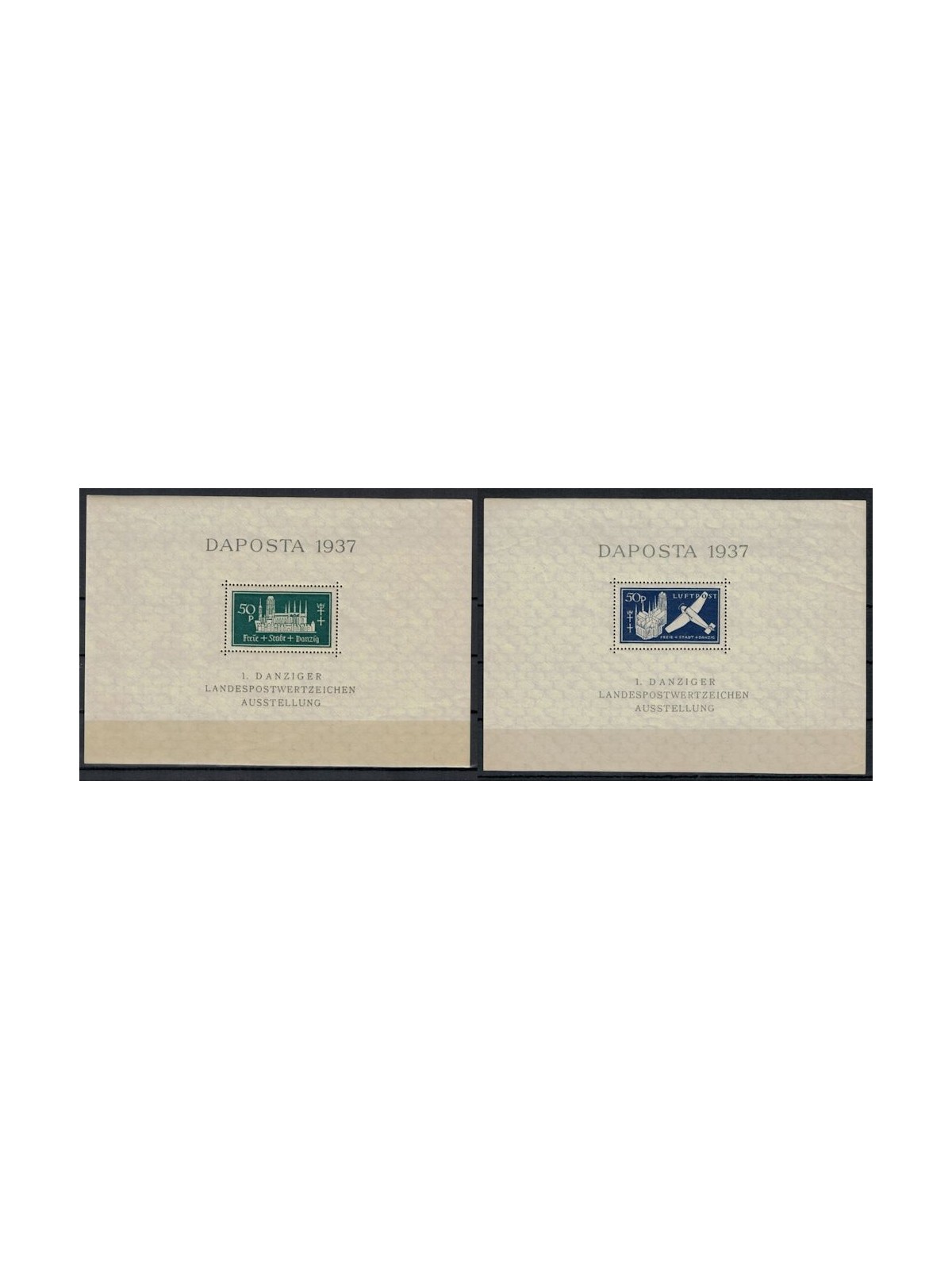 DANZICA 1937 Esposizione filatelica 2 BF MNH**