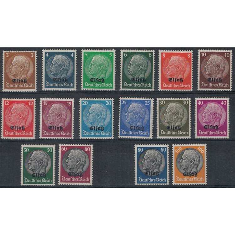 ALSAZIA (OCC. TEDESCA) 1940 Soprastampati elsaß 16v MH*