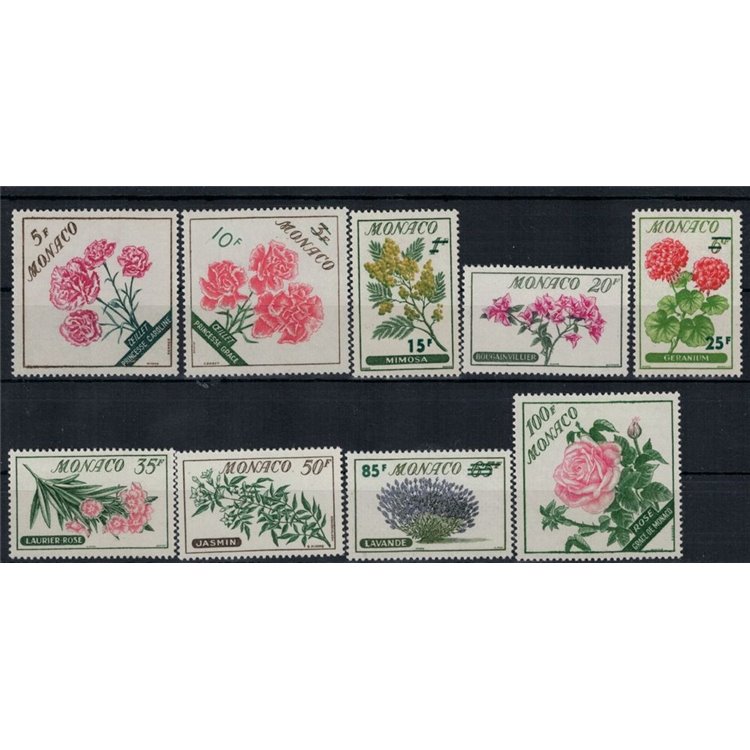 MONACO 1959 Fiori diversi 9v MNH**