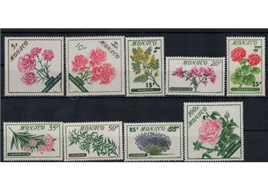 MONACO 1959 Fiori diversi 9v MNH**